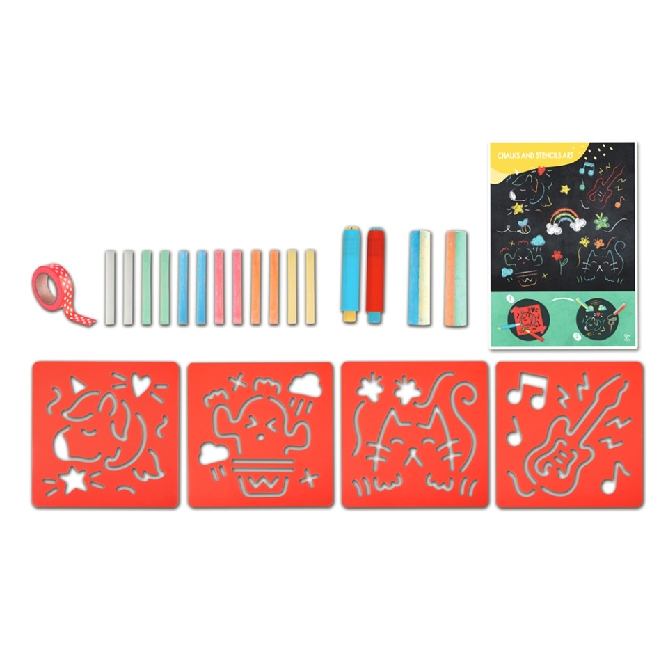 

Игровой набор развивающий для рисования мелками по трафаретам для детей 3+, Hape, 1 шт., Швейцария
