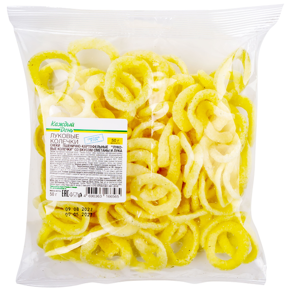 Луковые колечки Каждый день со вкусом сметаны и лука, 50 г