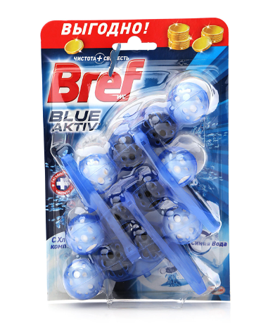 Туалетный блок Bref Color Aktiv с хлор-компонентом