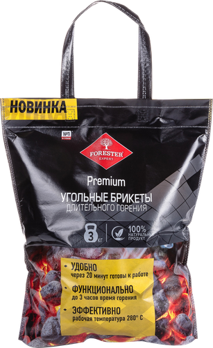 

Брикеты угольные Forester в сумке 3 кг