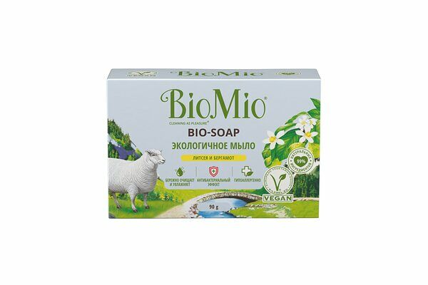 Мыло туалетное BioMio Bio-soap литсея и бергамот