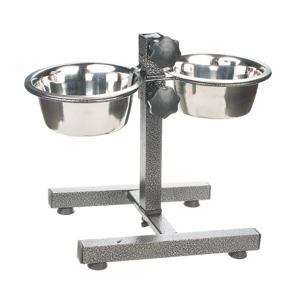 Стойка кормушка металлическая с мисками