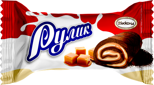 Мини-рулет АККОНД Рулик со вкусом карамели и молока, 30г