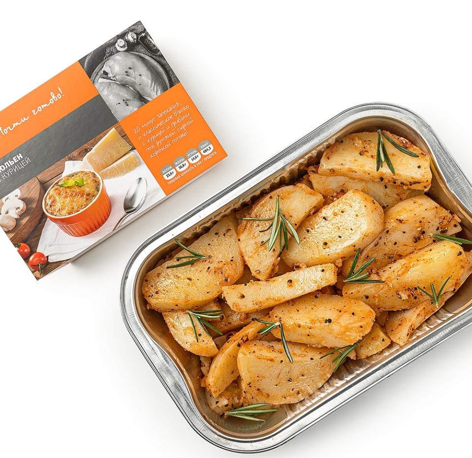 

Картофель по-деревенски с чесноком, розмарином и паприкой для запекания, Почти готово