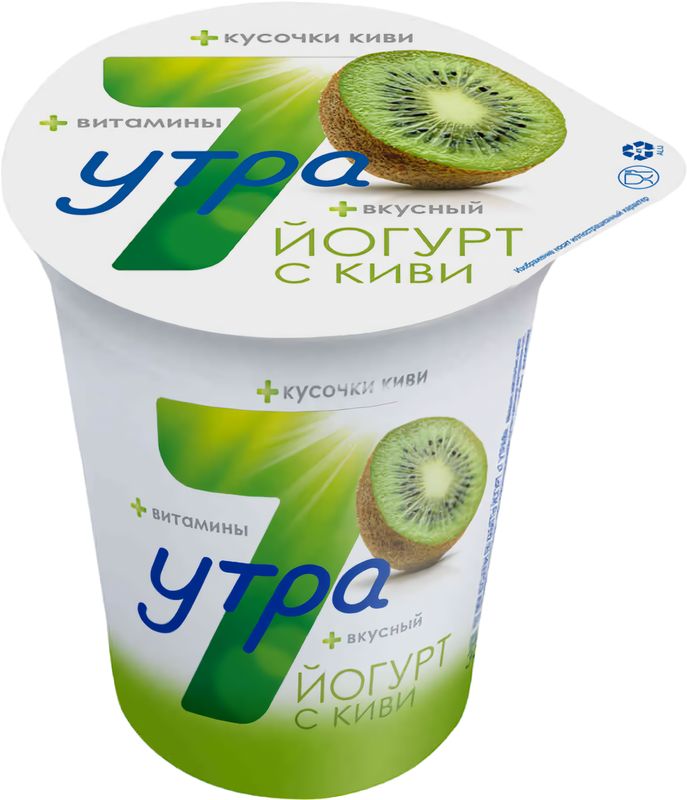 

Йогурт 7 Утра двухслойный с киви 2.5%, 350 г