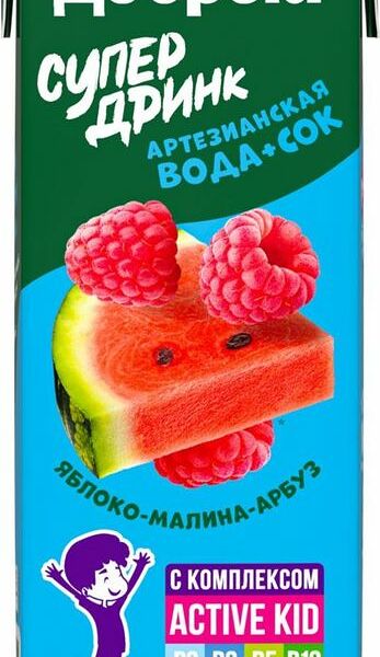 Напиток Добрый Супер дринк Яблоко, малина, арбуз 0.2л