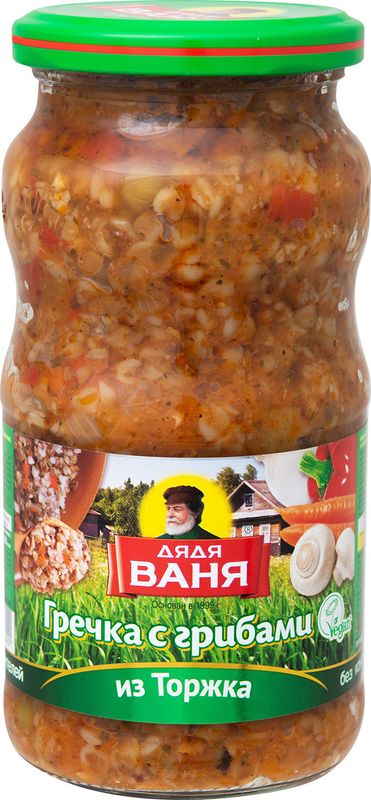

Овощные консервы Дядя Ваня Из Торжка Гречка с грибами 460 г