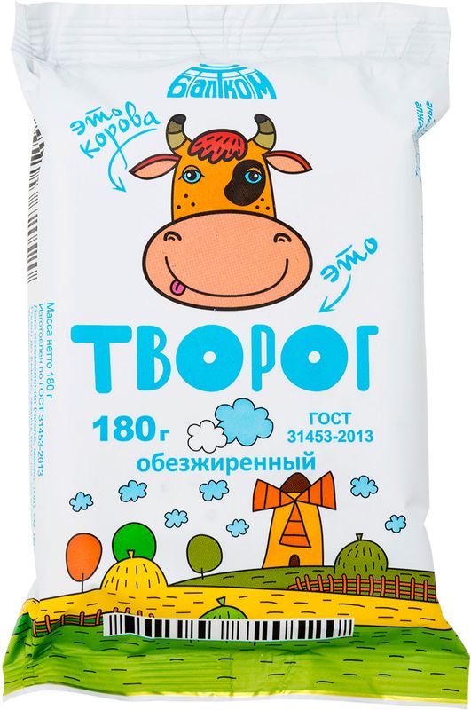 

Творог Балтком обезжиренный 180 г