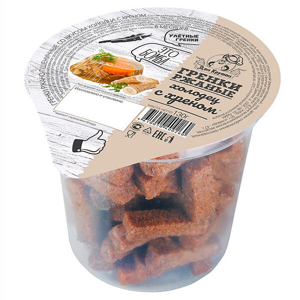 Гренки Дон Крутон 130г холодец с хреном стакан