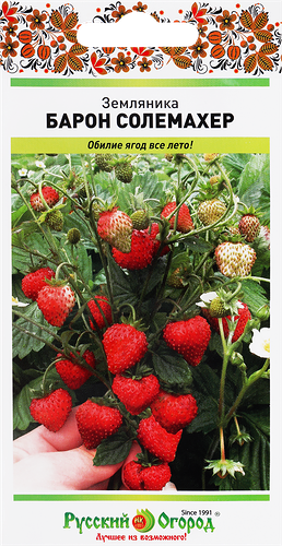 Семена Русский огород Земляника Барон Солемахер, Арт. 300002, 0,05г