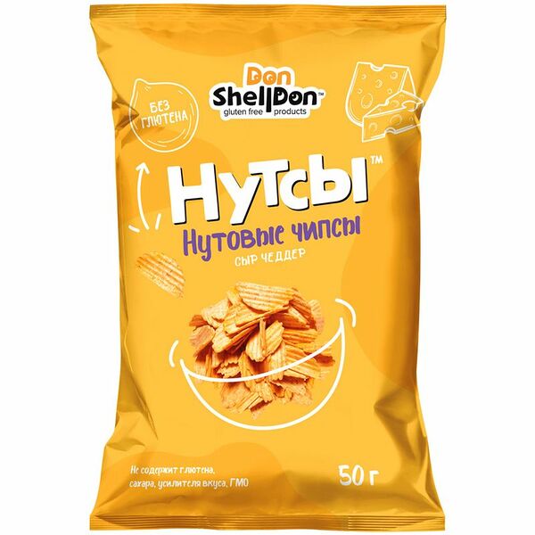 Чипсы Don Shelldon нутовые со вкусом Сыр чеддер 50 г