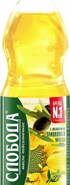 Масло подсолнечное Слобода рафинированное с добавлением оливкового