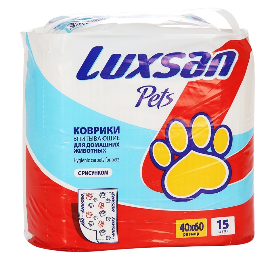 

Коврик для животных впитывающий одноразовый Luxsan Premium 40х60 см 15 шт. в упаковке