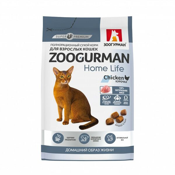 Корм сухой для кошек Зоогурман Home Life Курочка 