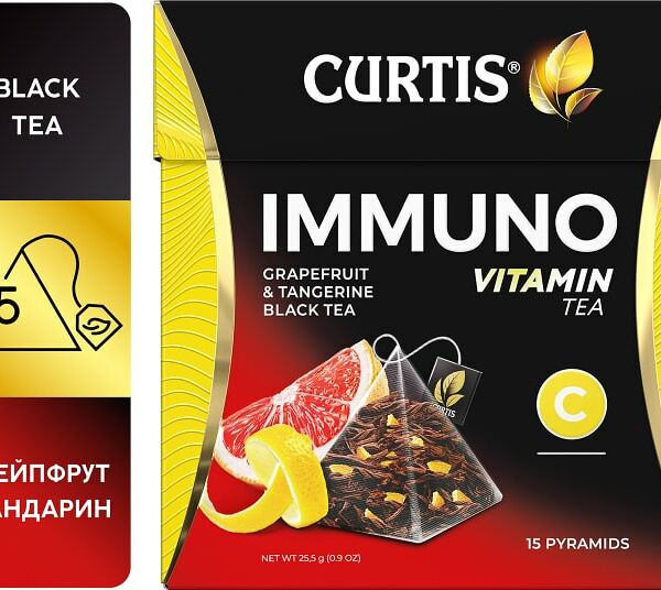 Чай черный Curtis Immuno с Цедрой лимона и апельсина 15*1.7г