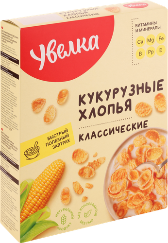 

Сухой завтрак хлопья кукурузные Увелка 275 г