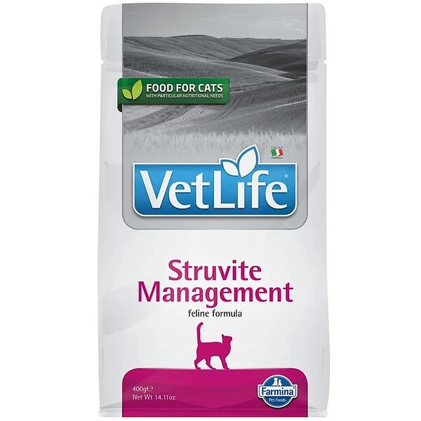 Сухой корм для кошек Farmina Vet Life Cat Struvite Management диетический с курицей Профилактика рецидивов МКБ 400г