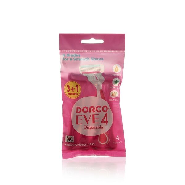 Женский одноразовый станок для бритья Dorco Eve 4 лезвия 4шт