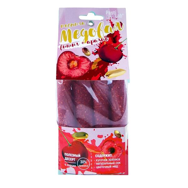 Пастила фруктово-ягодная PastiLab Вишня с арахисом с мёдом