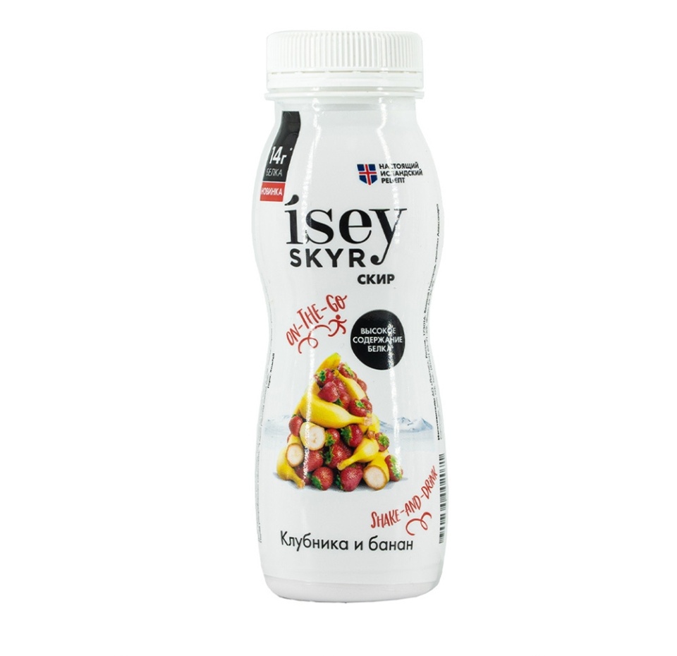 

Исландский скир питьевой Isey Skyr Клубника и банан 1% 200 г