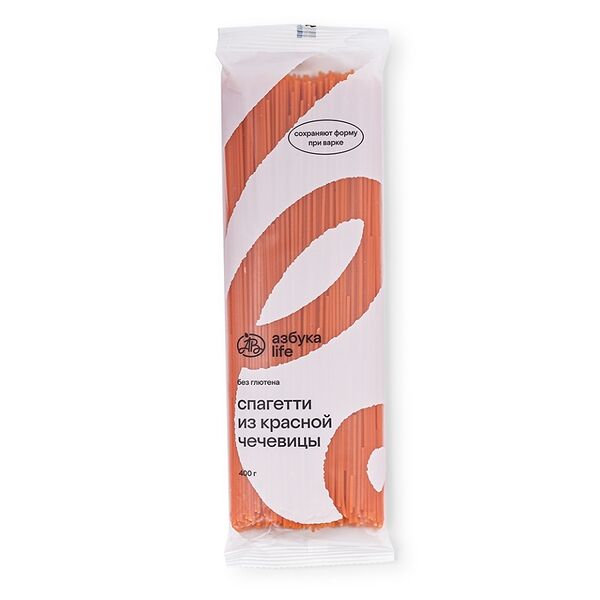 Спагетти из красной чечевицы (без глютена), «Азбука life», 400 г, Россия
