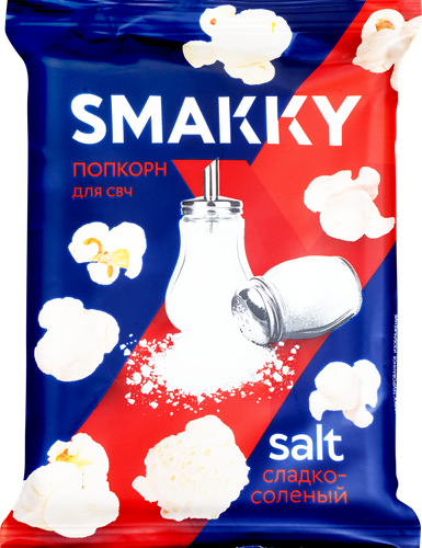 

Попкорн для приготовления в свч SMAKKY сладко-соленый, 90г