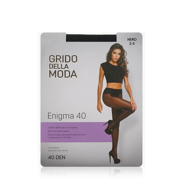 Женские колготки Grido della Moda Enigma с заниженной талией 40 den Nero р.4