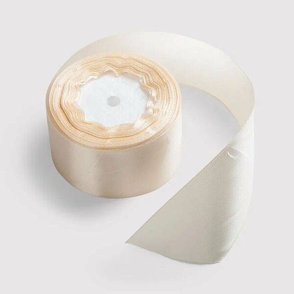 Лента атласная кремовая