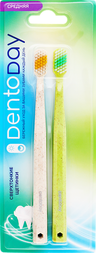 Зубная щетка DentoDay средней жесткости 2шт