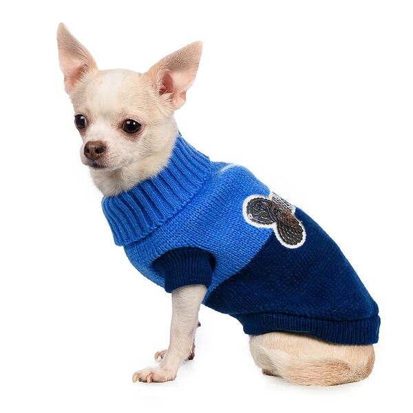 Свитер для собак с пайетками 20см XS синий (унисекс)