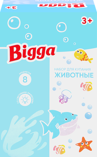 Игровой набор для купания Bigga Животные со световыми эффектами