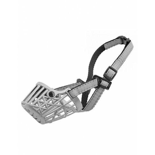 Намордник для собак Дарэлл Silver Reflex пластиковый, светоотражающий, металлик №7-35см