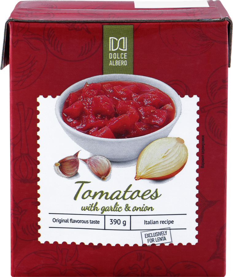 

Томаты измельченные DOLCE ALBERO с луком и чесноком