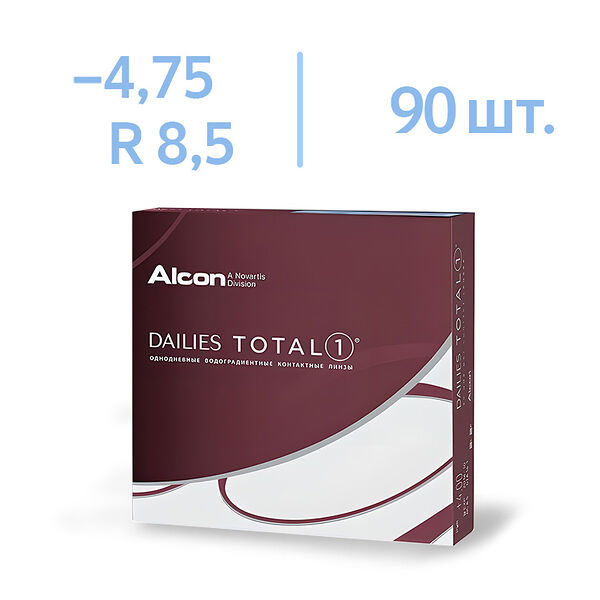 Линзы Alcon Dailies Total 1 8.5 -4.75 90 шт 14.1