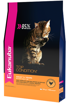 Сухой корм Eukanuba Cat для взрослых кошек домашняя птица 