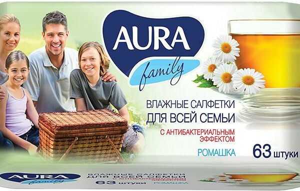 Салфетки влажные Aura Family для всей семьи