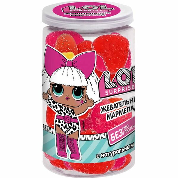 Мармелад L.O.L. Surprise! со вкусами клубники, малины, вишни с натуральным соком жевательный, 120 г