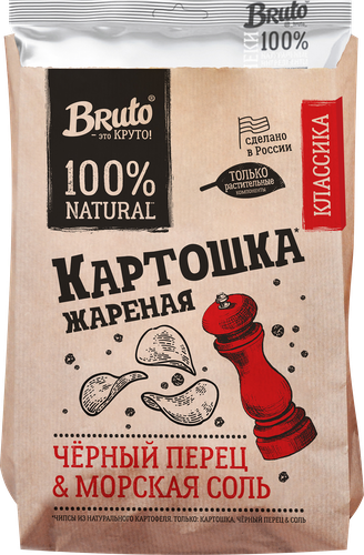 

Чипсы картофельные Bruto с солью и перцем 130 г