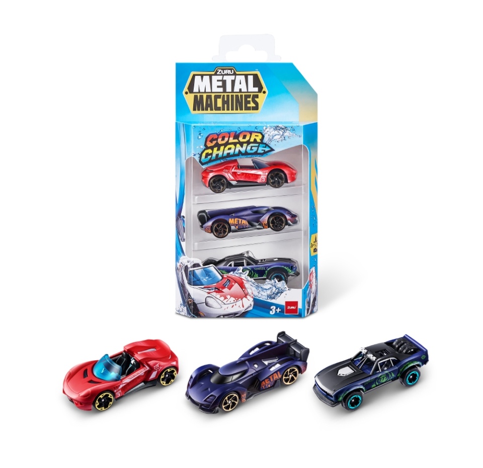 

Набор машинок Metal Machines меняющих цвет в блистере 3 шт., в ассортименте