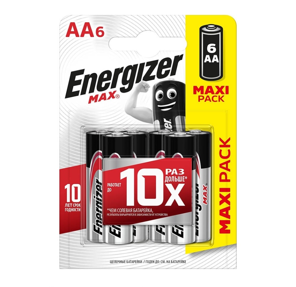 

Батарейка Max алкалиновая Аа e91 bp 6, Energizer, 6 шт., Швейцария