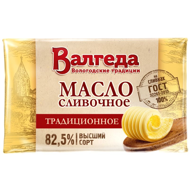 

Сливочное масло Валгеда Традиционное 82.5% 160 г