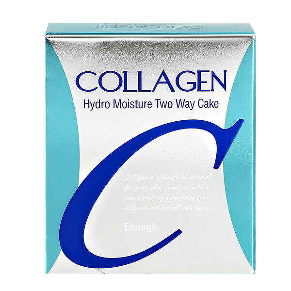 Пудра компактная для лица Enough Collagen Hydro Moisture Two-Way Cake SPF25 PA++ со сменным блоком тон 21