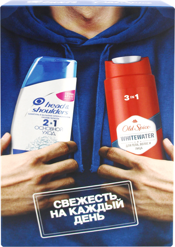 

Подарочный набор мужской: шампунь и бальзам-ополаскиватель Head&Shoulders Основной уход 200 мл, гель-шампунь для душа Old Spice Whitewater 250 мл
