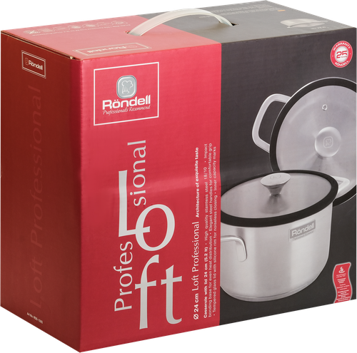 

Кастрюля RONDELL Loft Professional, нержавеющая сталь, 5.2л Арт. RDS-1505