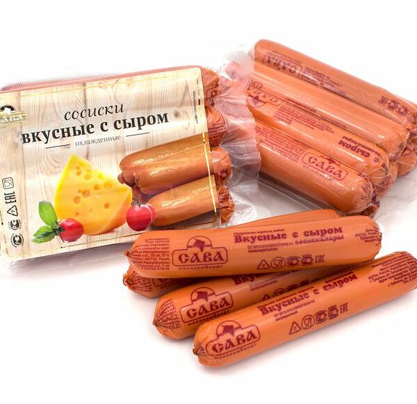 Сосиски варёные Сава вкусные с сыром