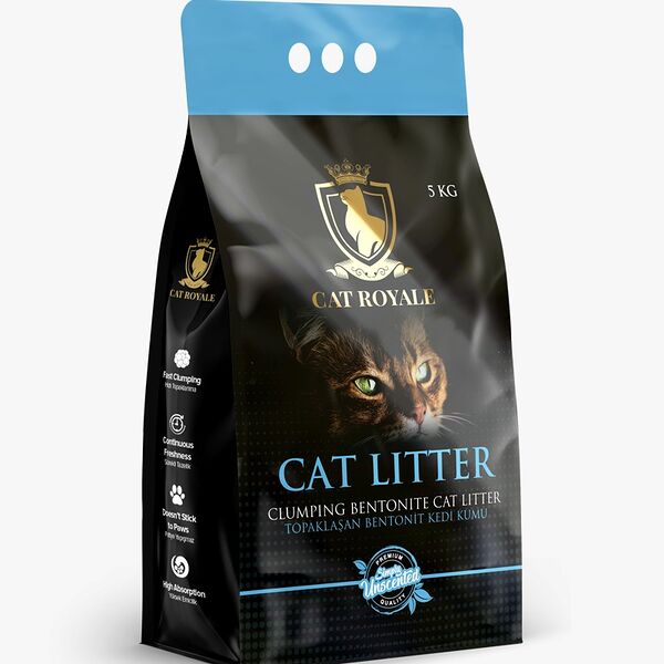 Наполнитель для кошачьего туалета CAT ROYALE натуральный белый, комкующийся 5 кг/5л