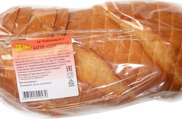 Батон Мир Сдобрино Солнечный нарезка, 300г