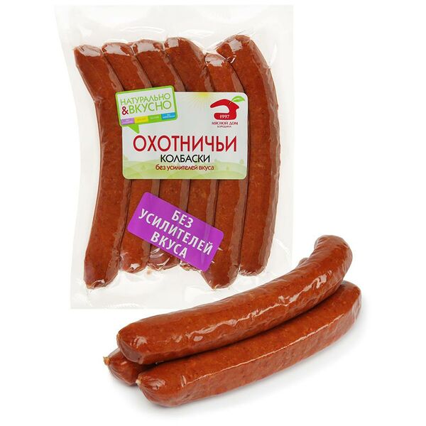 Колбаски полукопчёные Охотничьи Мясной Дом Бородина