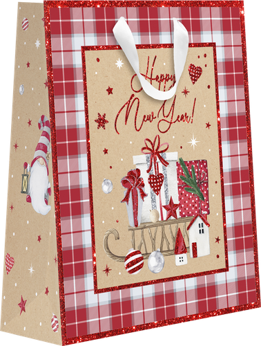 

Пакет подарочный Magic, крафт, с тиснением, 32х26,5х12,5см Арт. KLT-1, в ассортименте