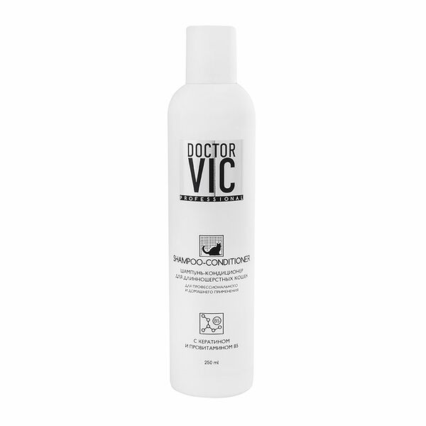 Шампунь-кондиционер для кошек DOCTOR VIC с кератином и провитамином B5 250 мл